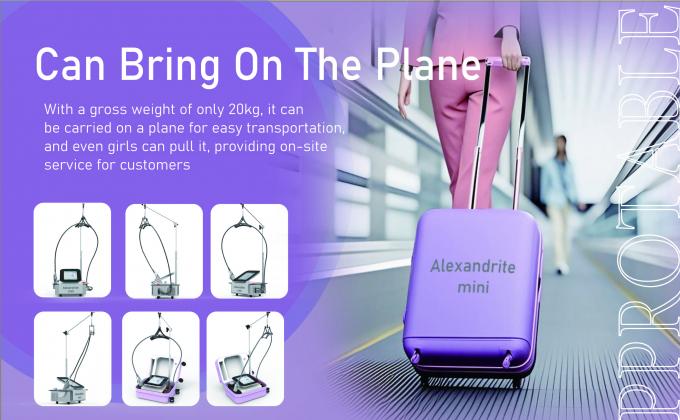 الکساندریت مینی لوازم زیبایی قابل حمل Smart Touch Power Supply Part Bison Light And Easy 755nm مینی ماشین الکساندریت 755nm لیزر موهای پاک کننده 5