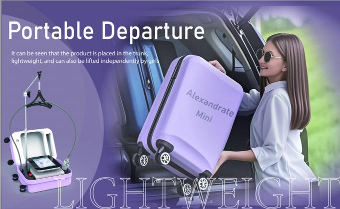 الکساندریت مینی لوازم زیبایی قابل حمل Smart Touch Power Supply Part Bison Light And Easy 755nm مینی ماشین الکساندریت 755nm لیزر موهای پاک کننده 7